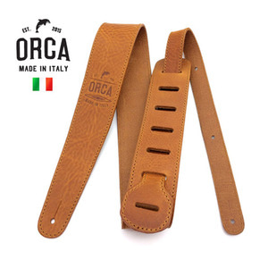 기타가죽스트랩 스티치 브라운 ORCA Made in Italy