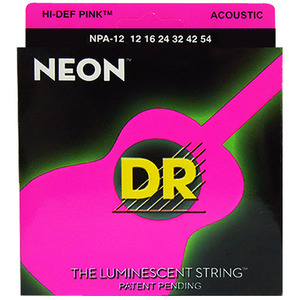 DR 어쿠스틱기타스트링 통기타줄 DR Neon Hi-Def pink NPA-12